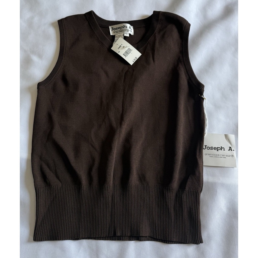 NWT Joesph A. Sleeveless Shirt/vest Brown Sx Large Women's